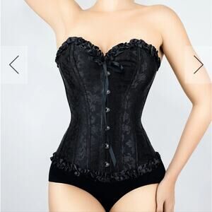 Corset-Story, Black Brocade, Sweetheart CORSET